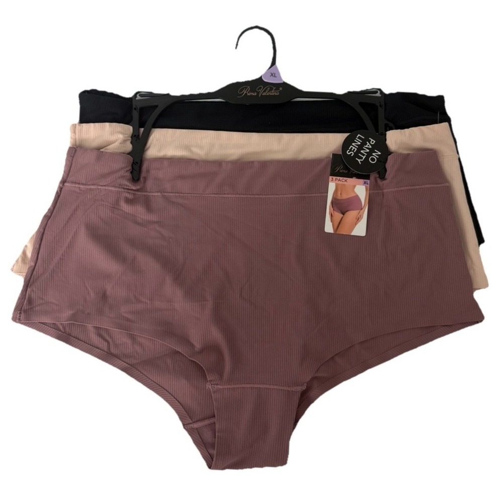 Prima Valentina 3-Pack No Panty Lines ribbed brief underwear set Size XL New
